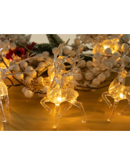 Коледни светлини еленски гирлянд 10 LED с блясък